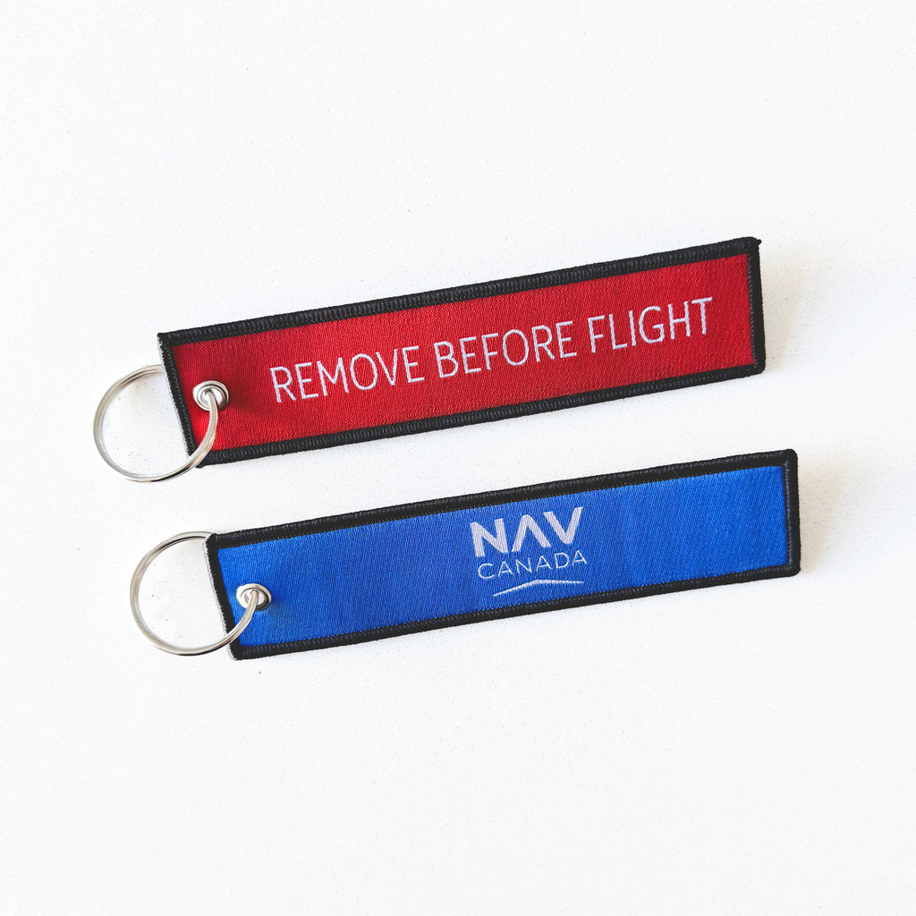 Remove Before Flight Key Tag / Porte-clés en tissus sergé