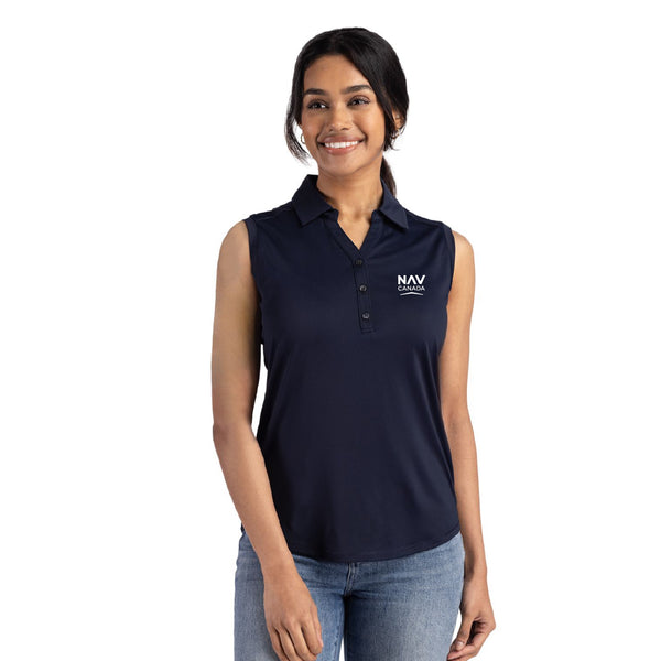 Cutter & Buck Forge Eco Stretch Recycled Women’s Sleeveless Polo / Polo sans manches pour femmes Cutter & Buck Forge Eco Stretch Recyclé